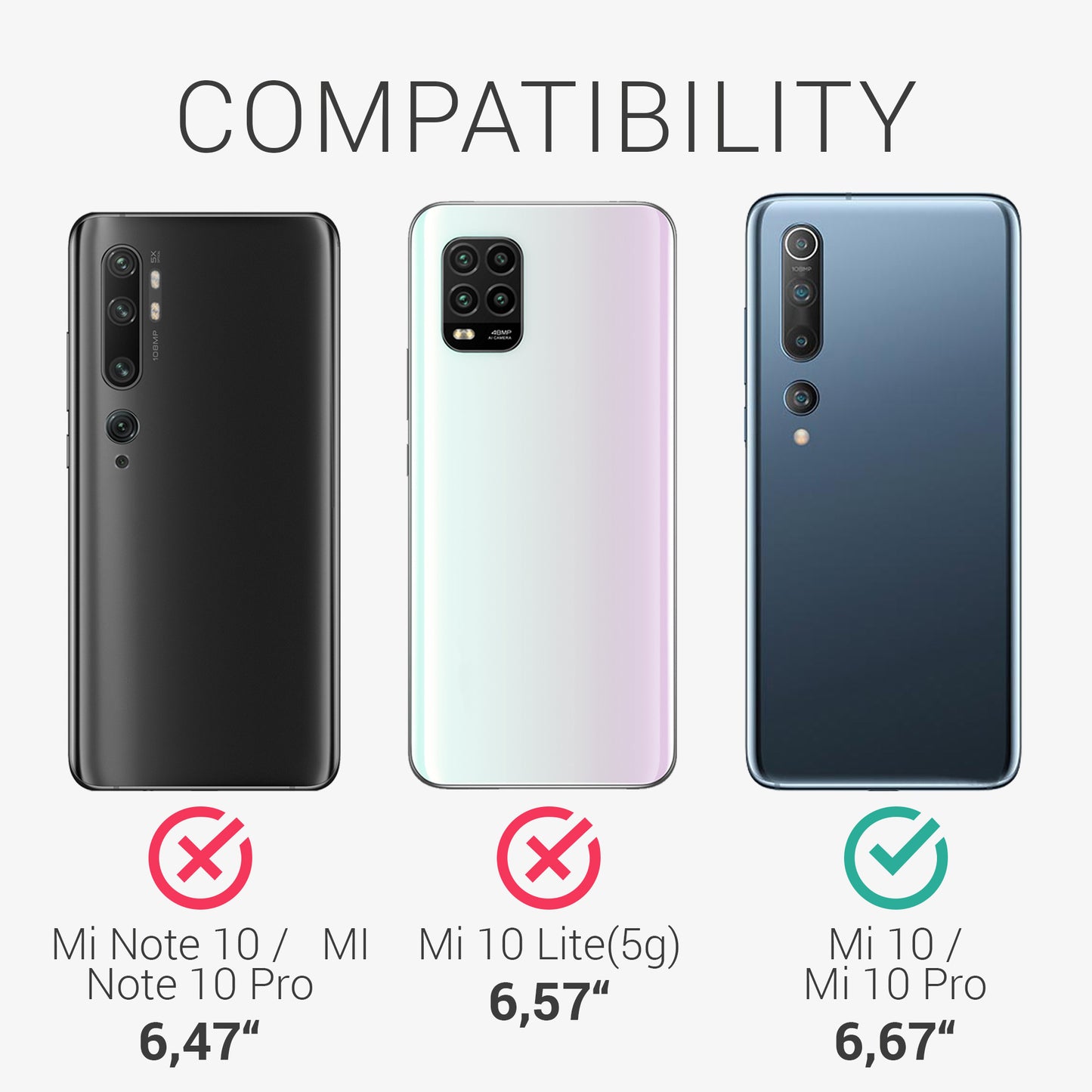 kwmobile Hülle kompatibel mit Xiaomi Mi 10 / Mi 10 Pro Hülle stoßfestes Handy Cover TPU Handyhülle