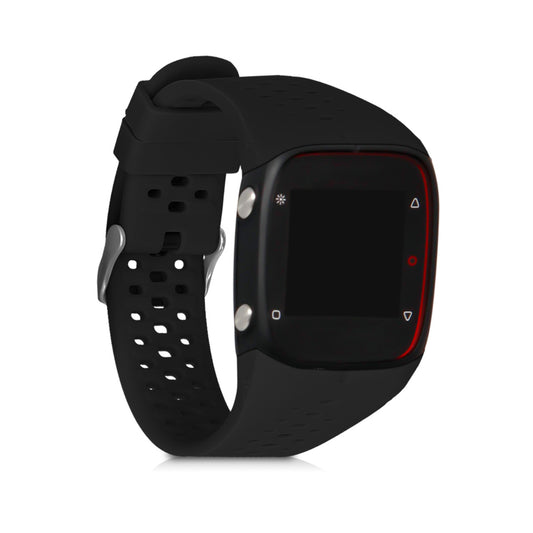 kwmobile Silikon Uhrenarmband für Polar M400 / M430 Armband - Ersatzarmband für Fitnesstracker - Wechselarmband Smartwatch - Schwarz matt Schwarz matt  