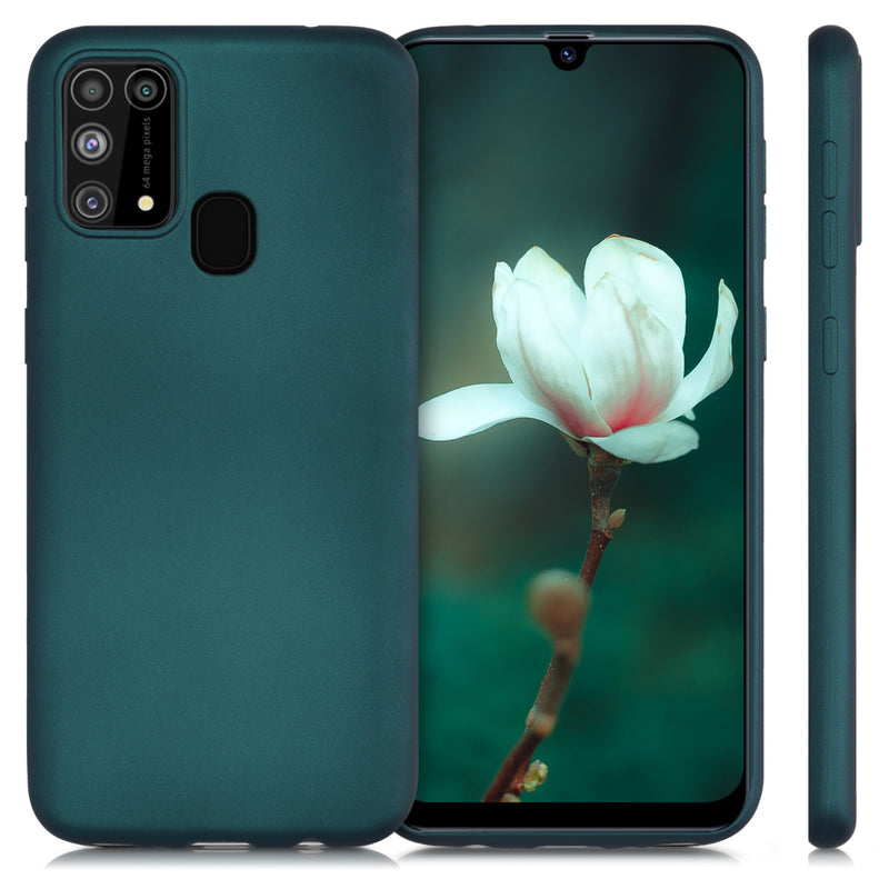 kwmobile Handyhülle für Samsung Galaxy M31 Hülle - Silikon Case metallisch schimmernd - Schutzhülle Cover