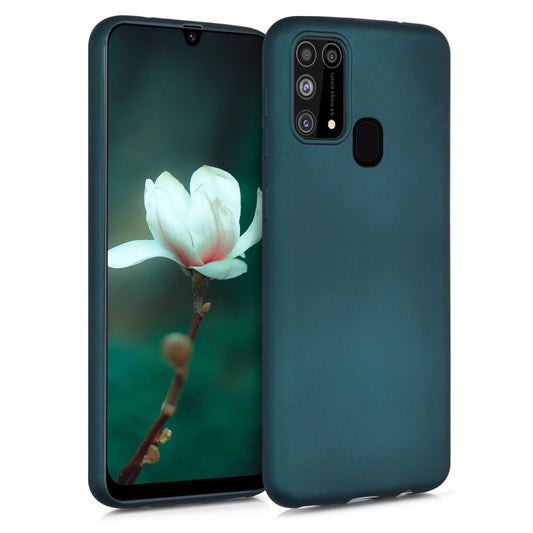 kwmobile Handyhülle für Samsung Galaxy M31 Hülle - Silikon Case metallisch schimmernd - Schutzhülle Cover