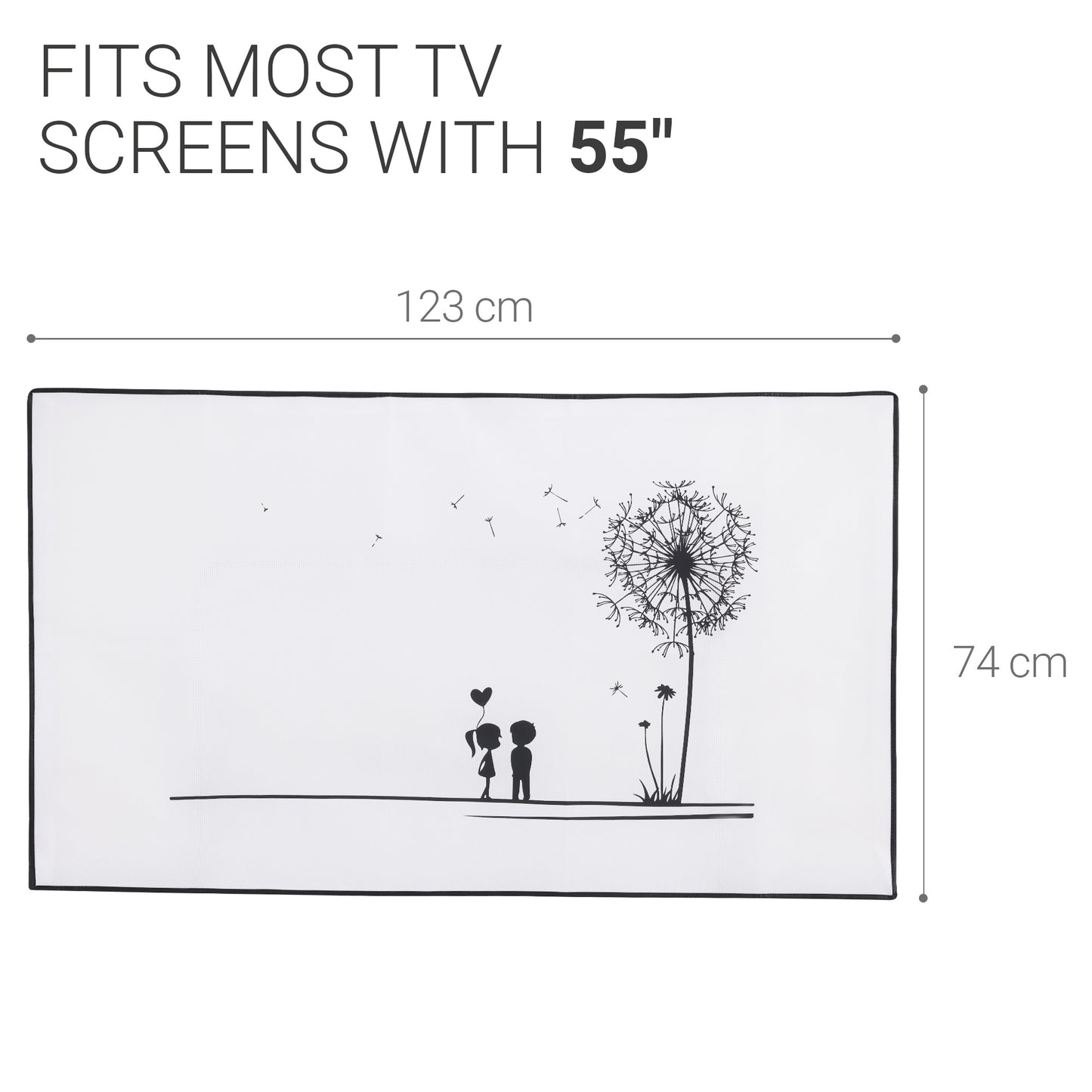 kwmobile 55" TV Abdeckung Indoor - Fernseher Hülle Bildschirmschutz Abdeckung - TV Bildschirm Staubschutzhülle - Fernsehabdeckung