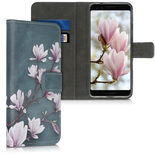 kwmobile Wallet Case kompatibel mit Google Pixel 3a Hülle - Cover mit Ständer und Kartenfächern