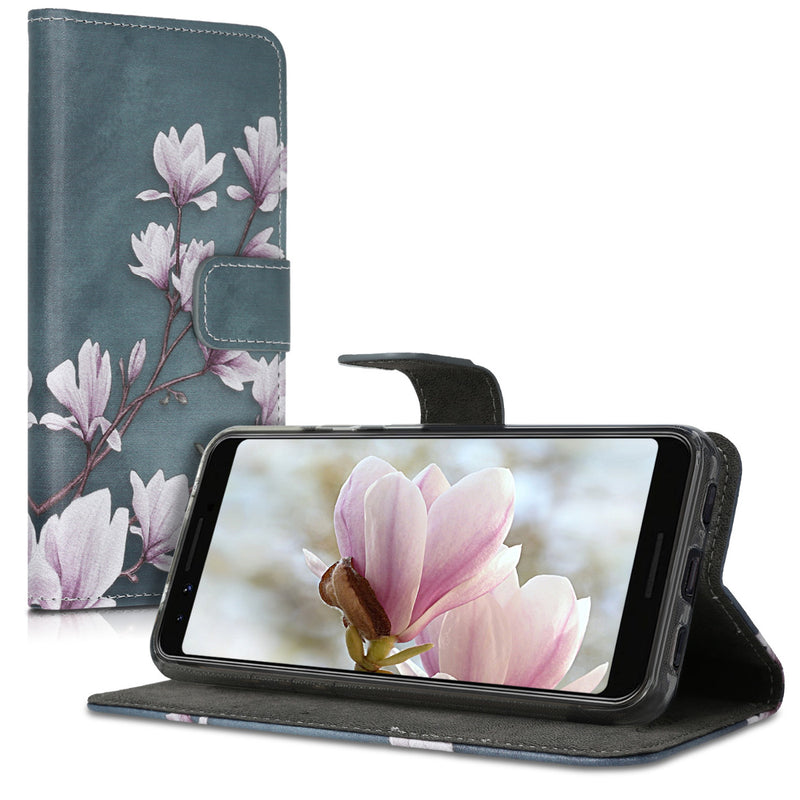 kwmobile Wallet Case kompatibel mit Google Pixel 3a Hülle - Cover mit Ständer und Kartenfächern