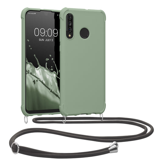 kwmobile Necklace Case kompatibel mit Huawei P30 Lite Hülle - Cover mit Kordel zum Umhängen - Silikon Schutzhülle