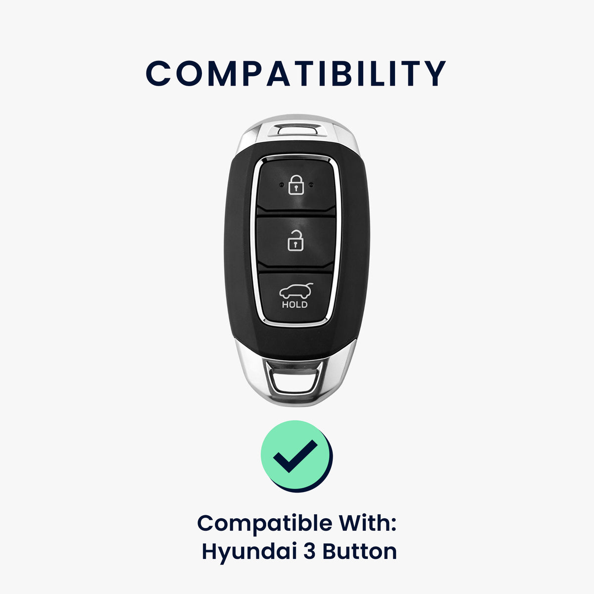 Hyundai 3-Tasten Autoschlüssel Keyless Go Hardcover Schlüsselhülle