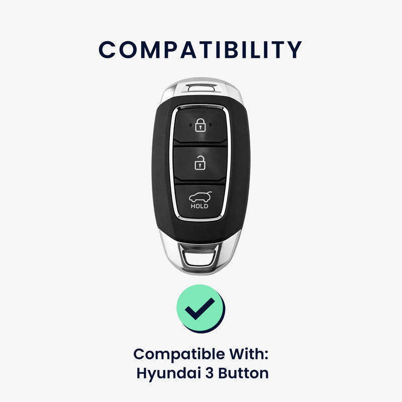 Hyundai 3-Tasten Autoschlüssel Keyless Go Hardcover Schlüsselhülle