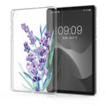 kwmobile Schutzhülle kompatibel mit Samsung Galaxy Tab S6 Lite (2024/2022/2020) - Hülle Silikon - Tablet Cover Case - Lavendel Türkis Transparent