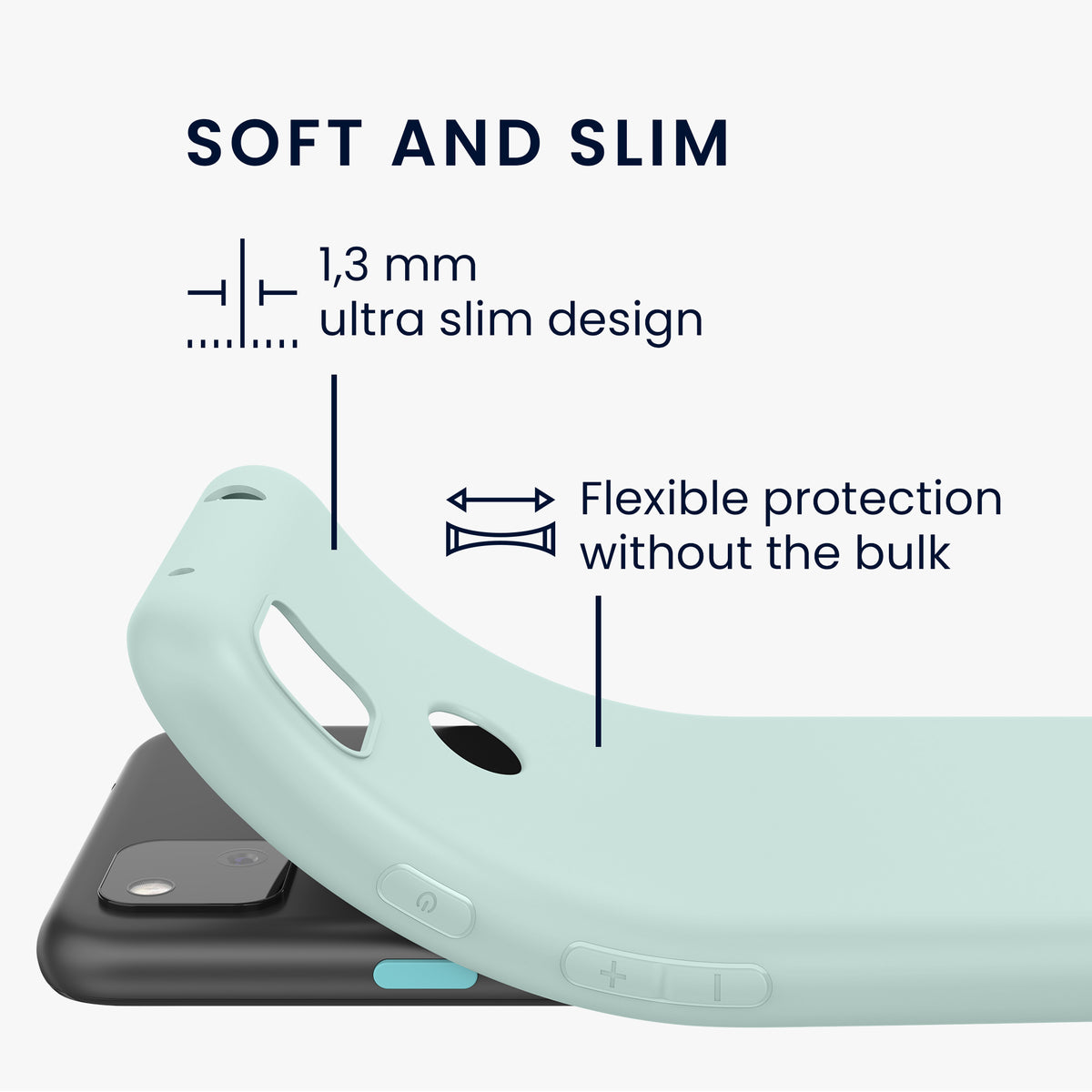 kwmobile Handyhülle für Google Pixel 4a Hülle - Kabelloses Laden - Schutzhülle Cover