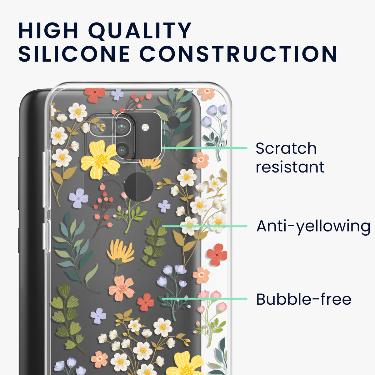 Xiaomi Redmi Note 9 transparente Silikon Handyhülle