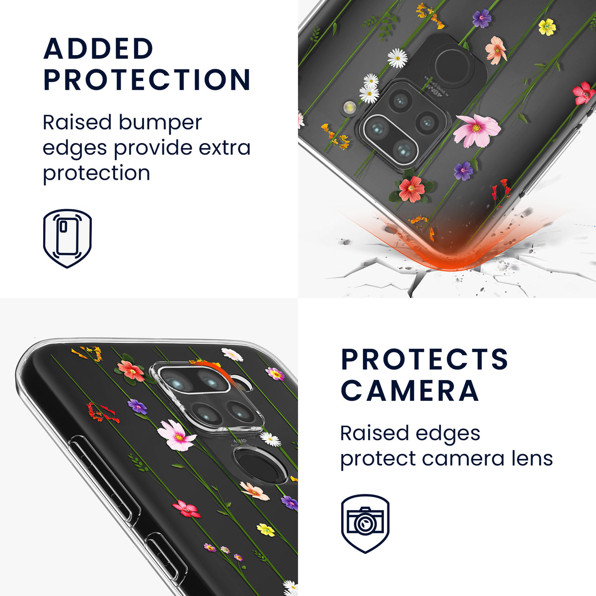 Xiaomi Redmi Note 9 transparente Silikon Handyhülle
