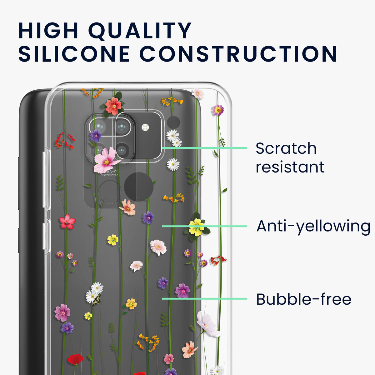 Xiaomi Redmi Note 9 transparente Silikon Handyhülle