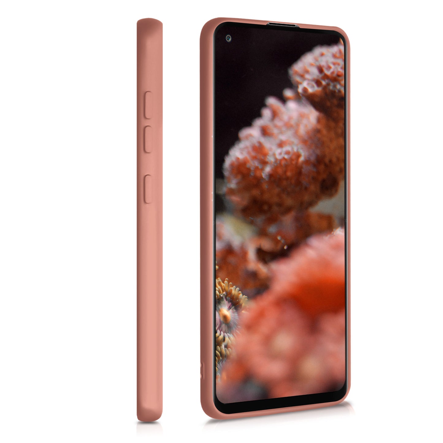 kwmobile Handyhülle für Samsung Galaxy A21s Hülle - Silikon Case metallisch schimmernd - Schutzhülle Cover