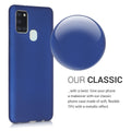 kwmobile Handyhülle für Samsung Galaxy A21s Hülle - Silikon Case metallisch schimmernd - Schutzhülle Cover