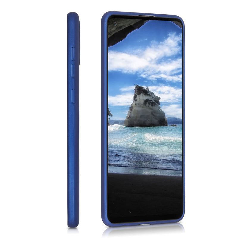 kwmobile Handyhülle für Samsung Galaxy A21s Hülle - Silikon Case metallisch schimmernd - Schutzhülle Cover