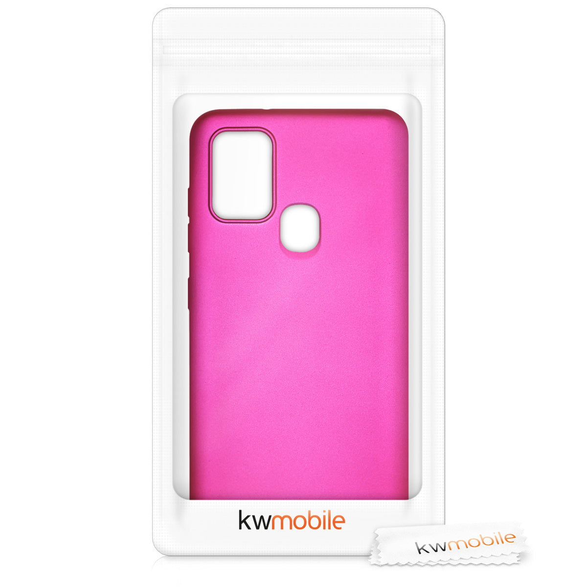 kwmobile Handyhülle für Samsung Galaxy A21s Hülle - Silikon Case metallisch schimmernd - Schutzhülle Cover