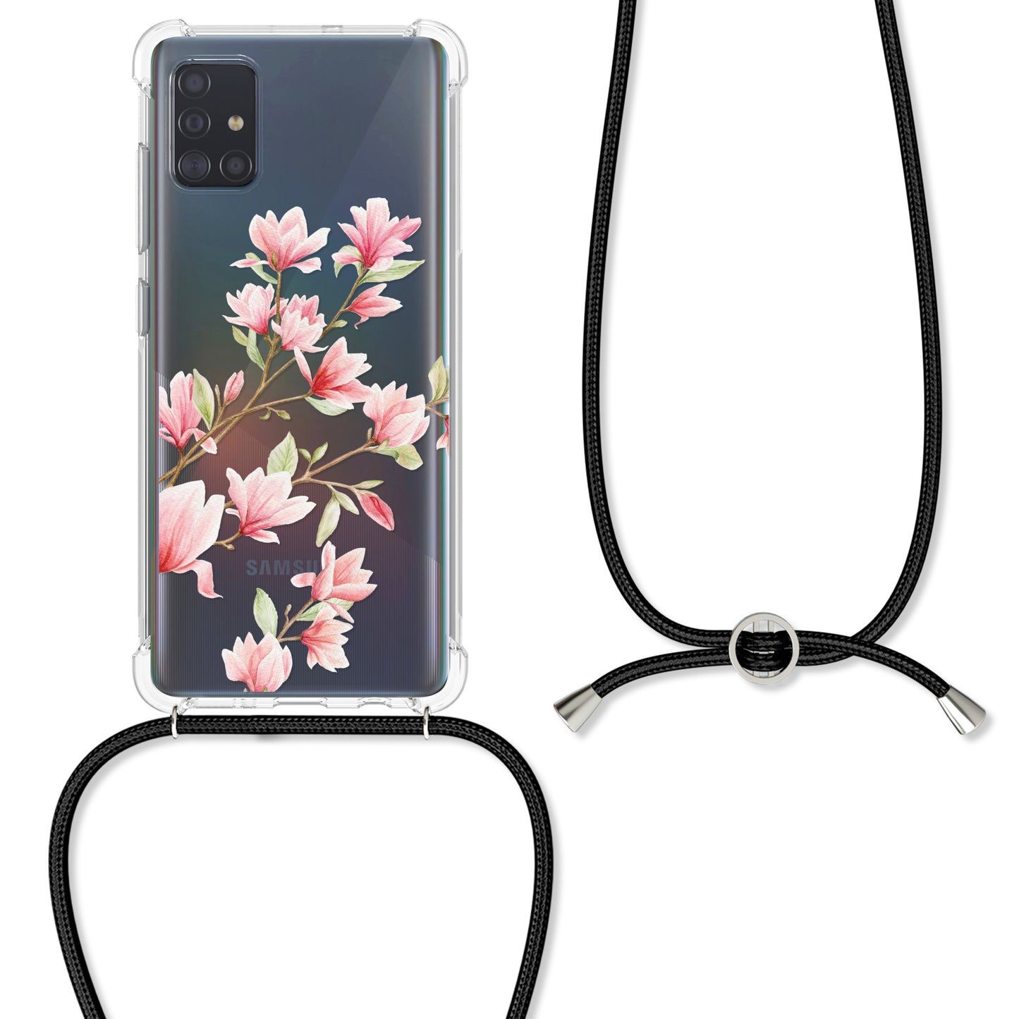 kwmobile Necklace Case kompatibel mit Samsung Galaxy A51 Hülle - Silikon Cover mit Handykette