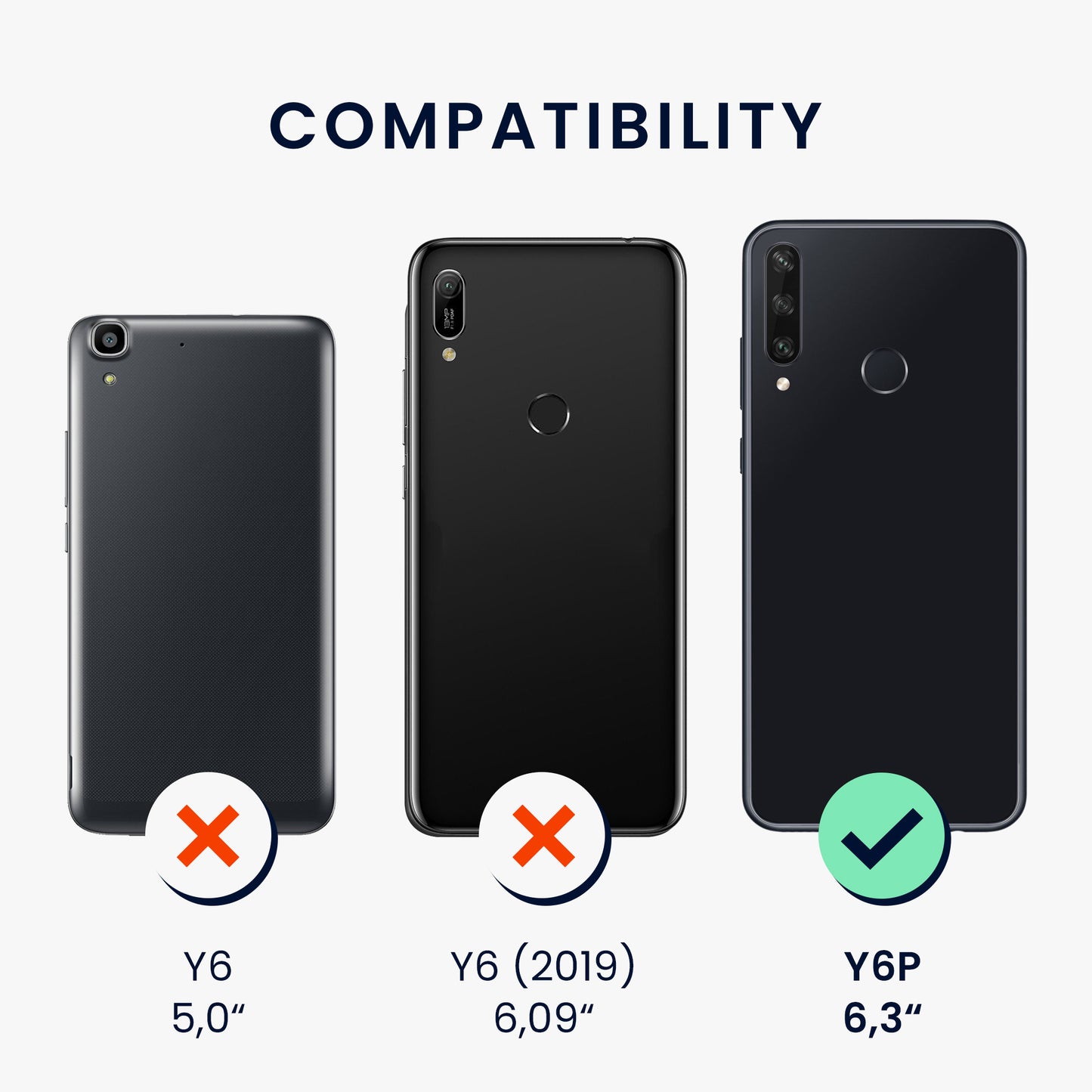 kwmobile Handyhülle für Huawei Y6p Hülle - Kabelloses Laden - Schutzhülle Cover