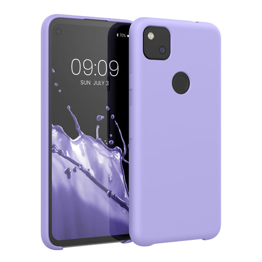 kwmobile Handyhülle für Google Pixel 4a Hülle - Case Silikon - Kabelloses Laden - Schutzhülle Cover in Lavendel Lavendel  