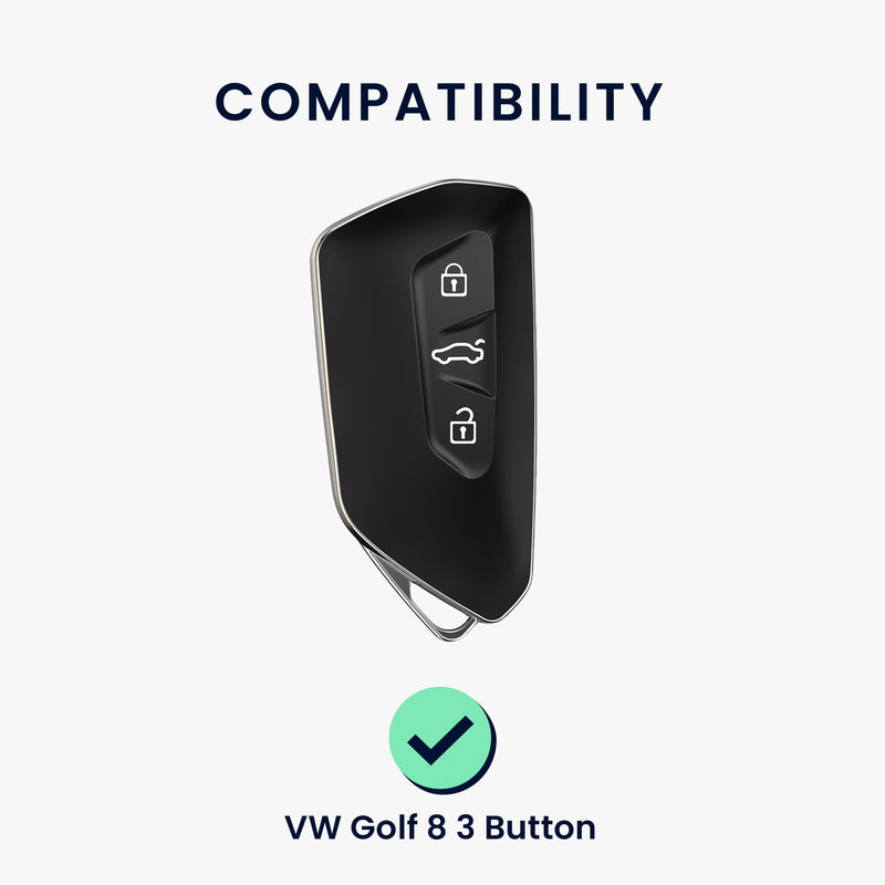 kwmobile Schlüsselhülle für VW Golf 8 3-Tasten Autoschlüssel Hülle - Autoschlüssel Schlüssel Hülle - Schlüsselschutz Gehäuse
