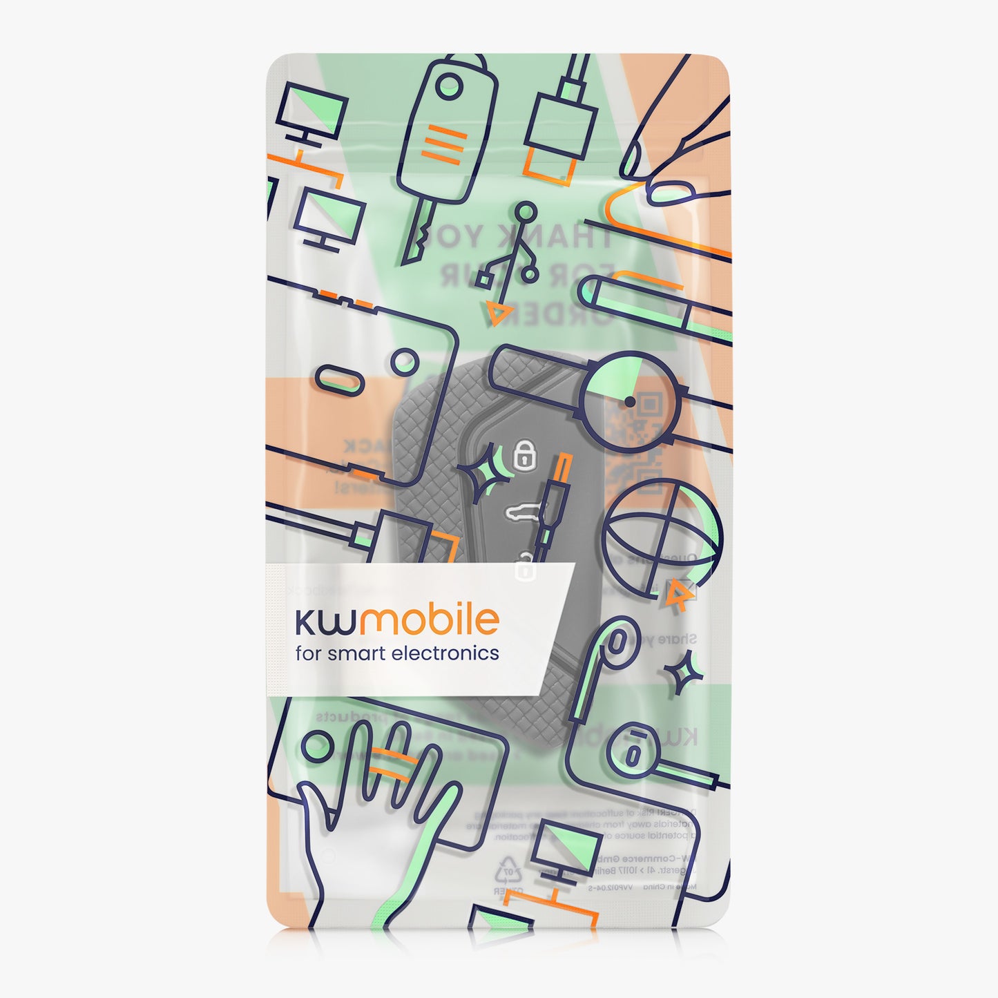 kwmobile Schlüsselhülle für VW Golf 8 3-Tasten Autoschlüssel Hülle - Autoschlüssel Schlüssel Hülle - Schlüsselschutz Gehäuse
