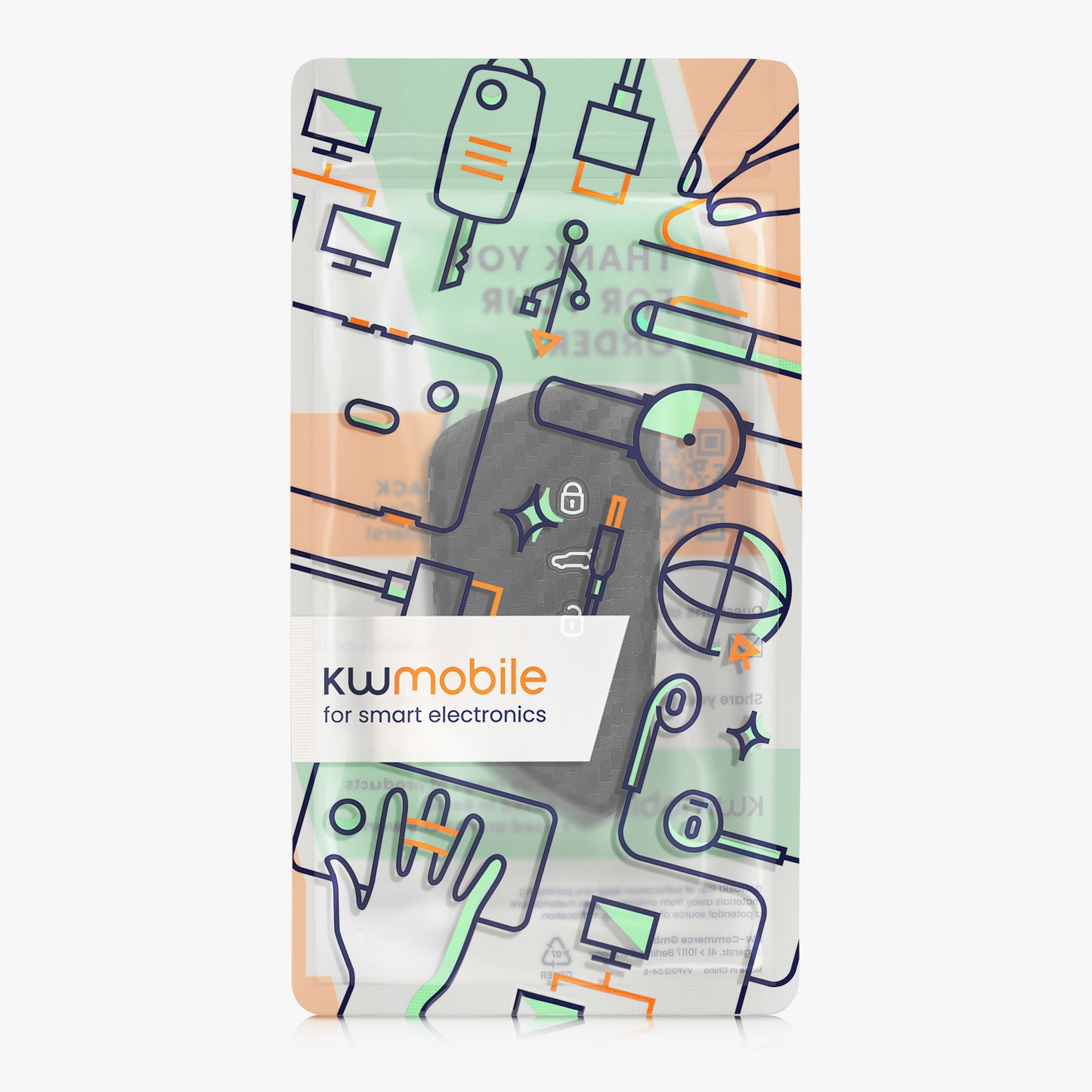 kwmobile Schlüsselhülle für VW Golf 8 3-Tasten Autoschlüssel Hülle - Autoschlüssel Schlüssel Hülle - Schlüsselschutz Gehäuse