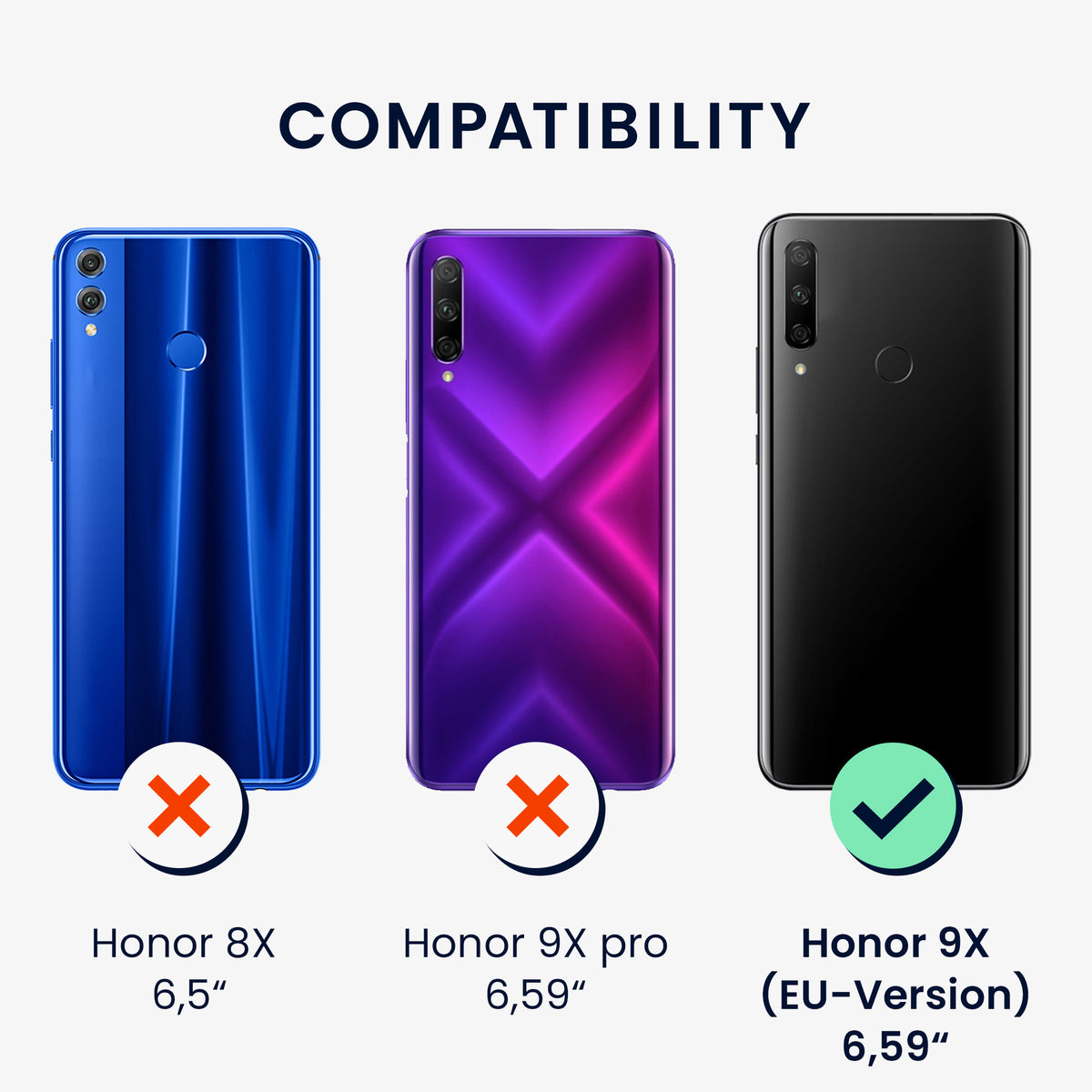 kwmobile Handyhülle für HONOR 9X (EU-Version) Hülle - Kabelloses Laden - Schutzhülle Cover