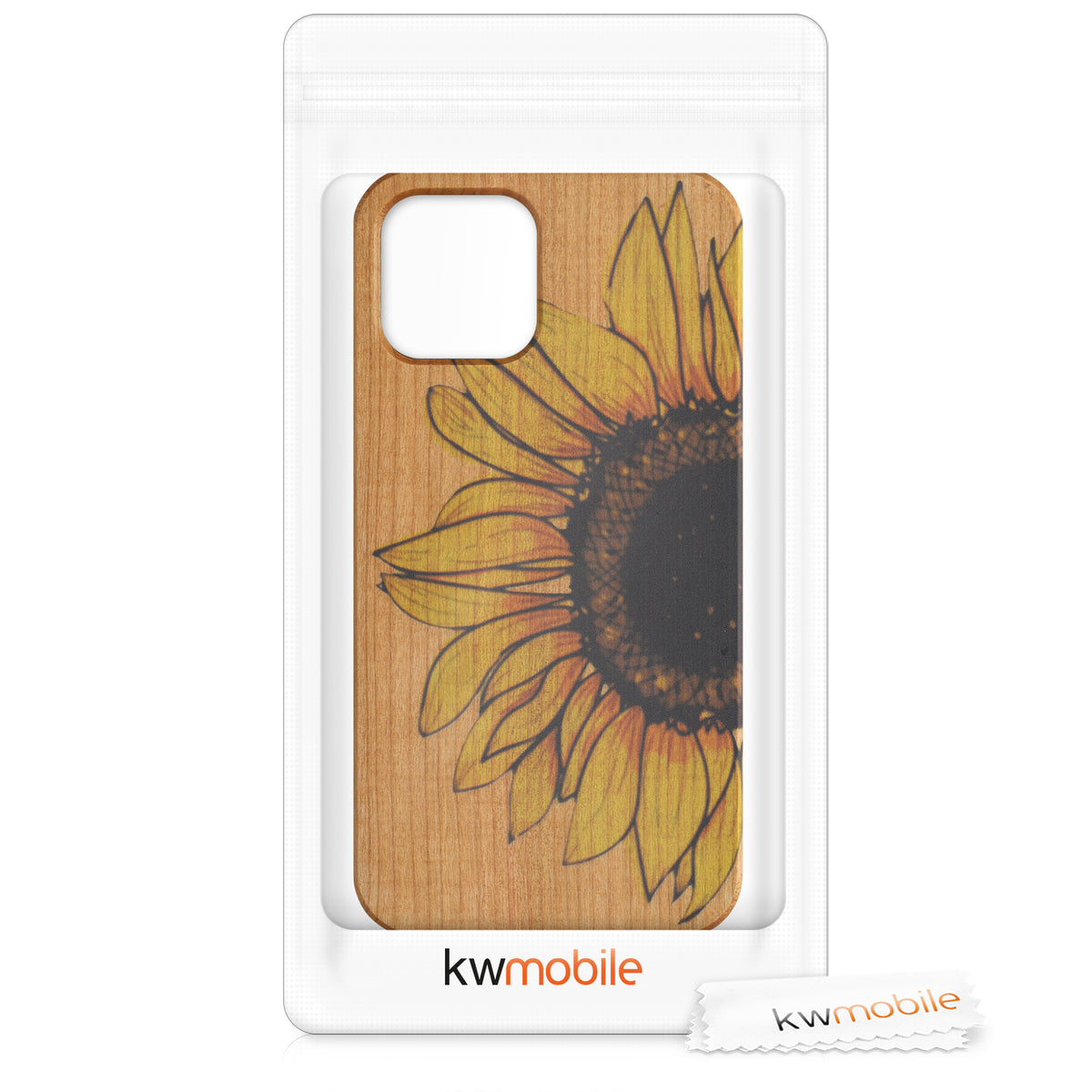 iPhone 12 / iPhone 12 Pro stoßfestes Holz Hardcase mit TPU Bumper Kompass
