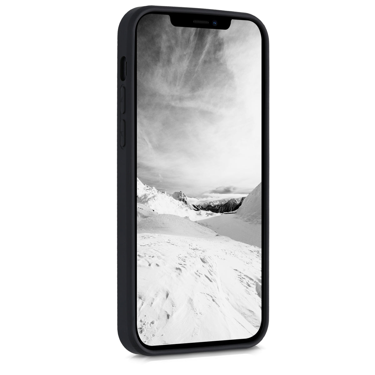 iPhone 12 / iPhone 12 Pro stoßfestes Holz Hardcase mit TPU Bumper Kompass