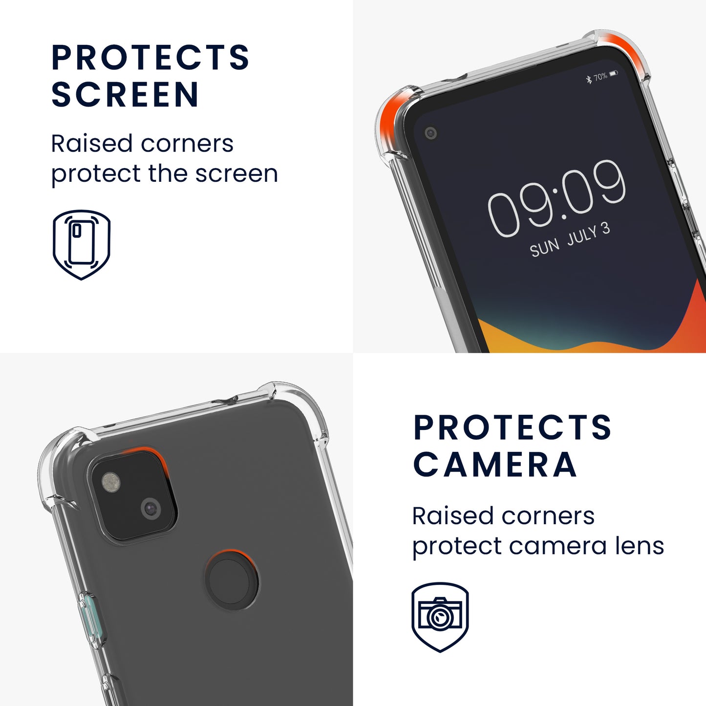 kwmobile Necklace Case kompatibel mit Google Pixel 4a Hülle - Silikon Cover mit Handykette - Band Handyhülle