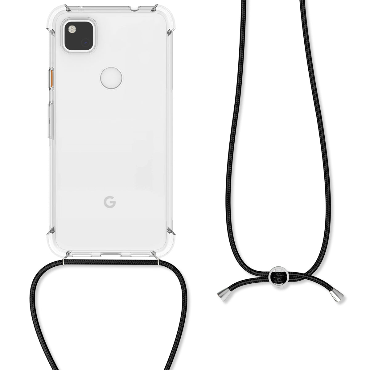 kwmobile Necklace Case kompatibel mit Google Pixel 4a Hülle - Silikon Cover mit Handykette - Band Handyhülle