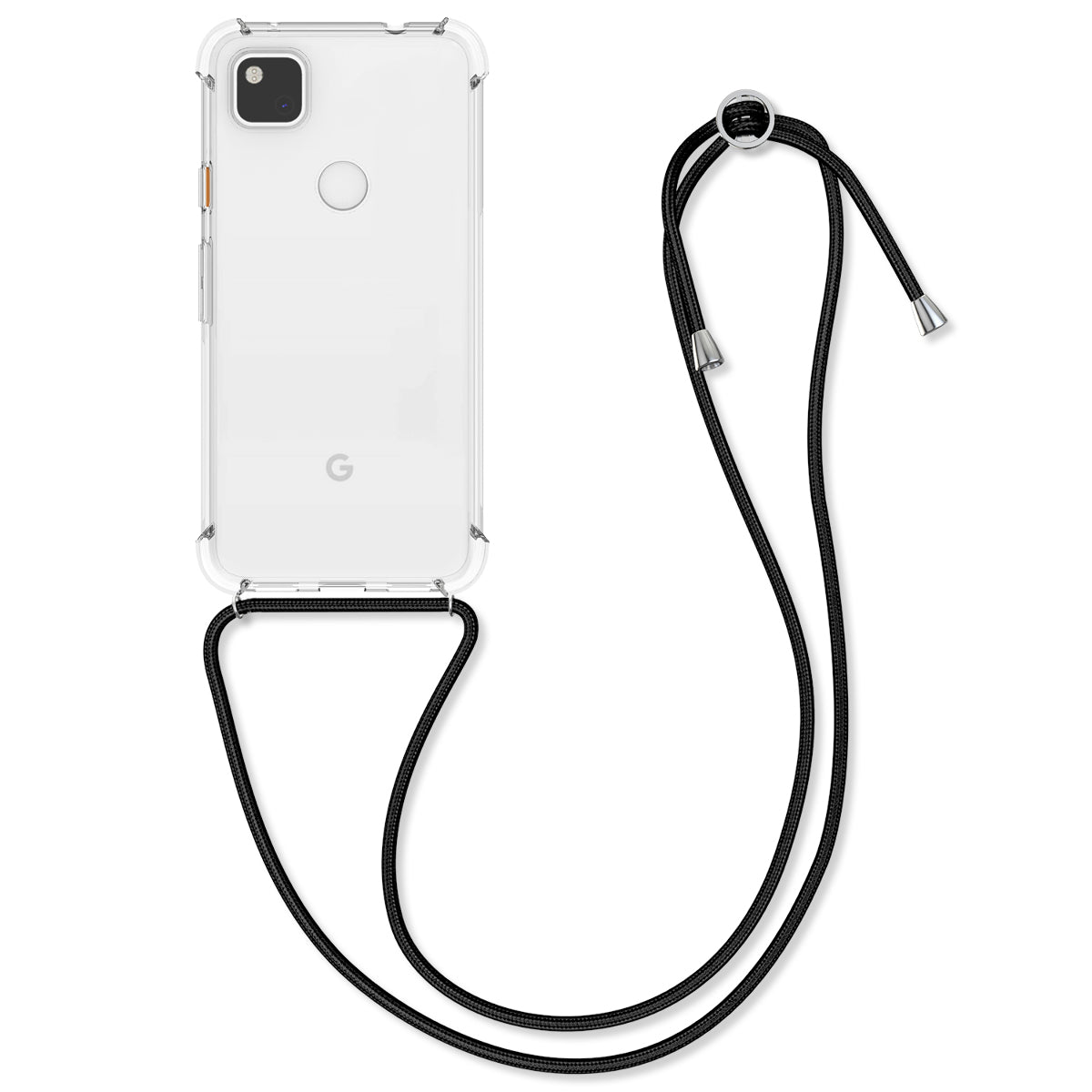 kwmobile Necklace Case kompatibel mit Google Pixel 4a Hülle - Silikon Cover mit Handykette - Band Handyhülle Transparent Transparent  
