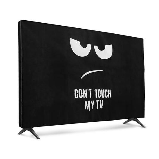 kwmobile 40" TV Abdeckung Indoor - Fernseher Hülle Bildschirmschutz Abdeckung - TV Bildschirm Staubschutzhülle - Fernsehabdeckung - Weiß Schwarz Weiß  [dsg01]