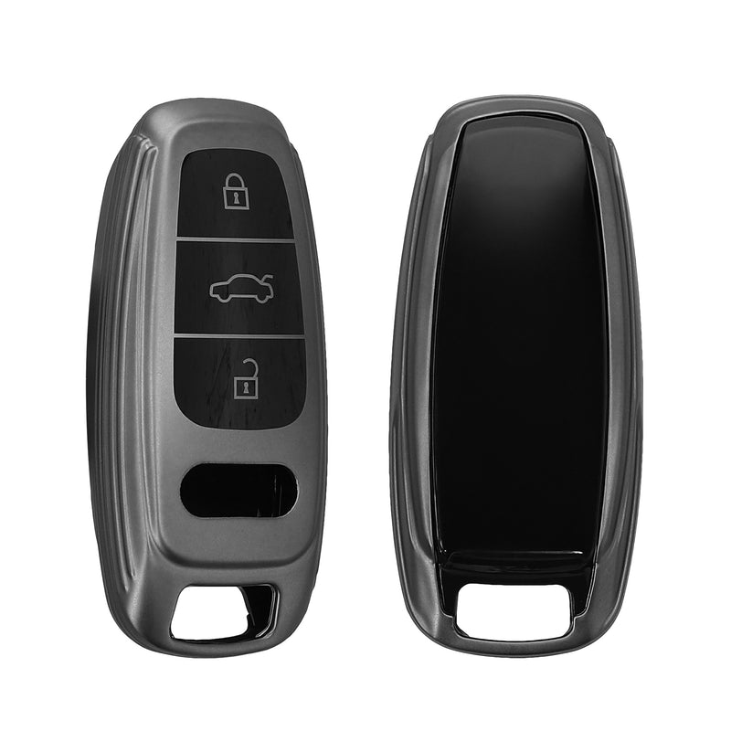 Audi A6 A7 A8 Q7 Q8 3-Tasten Autoschlüssel Keyless TPU Schlüsselhülle Metallic