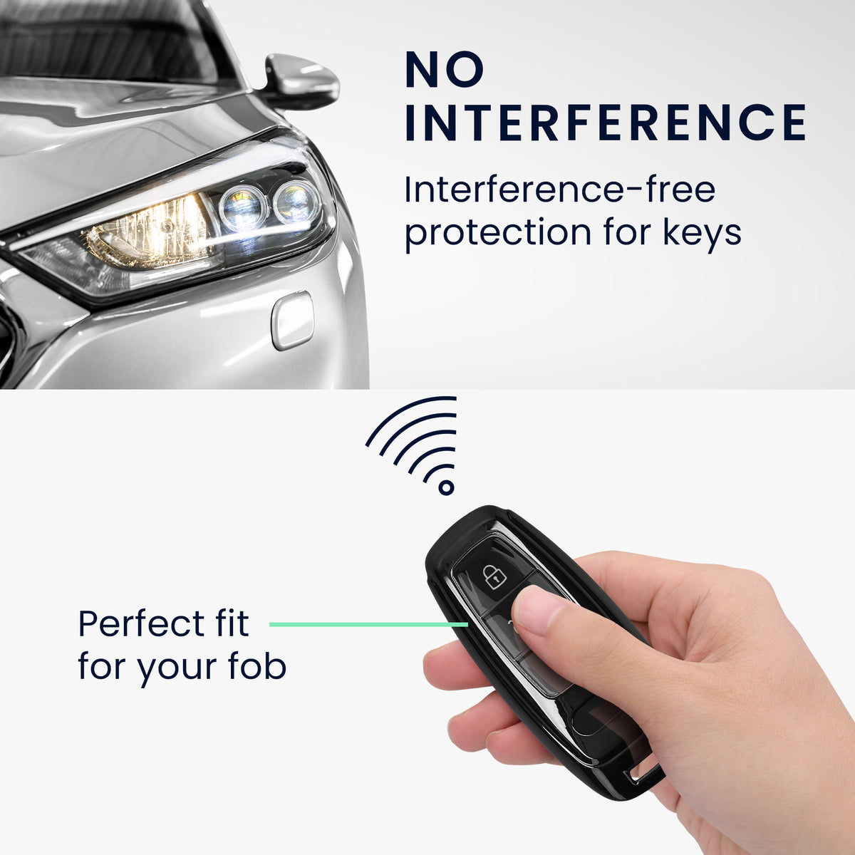Audi A6 A7 A8 Q7 Q8 3-Tasten Autoschlüssel Keyless TPU Schlüsselhülle Metallic