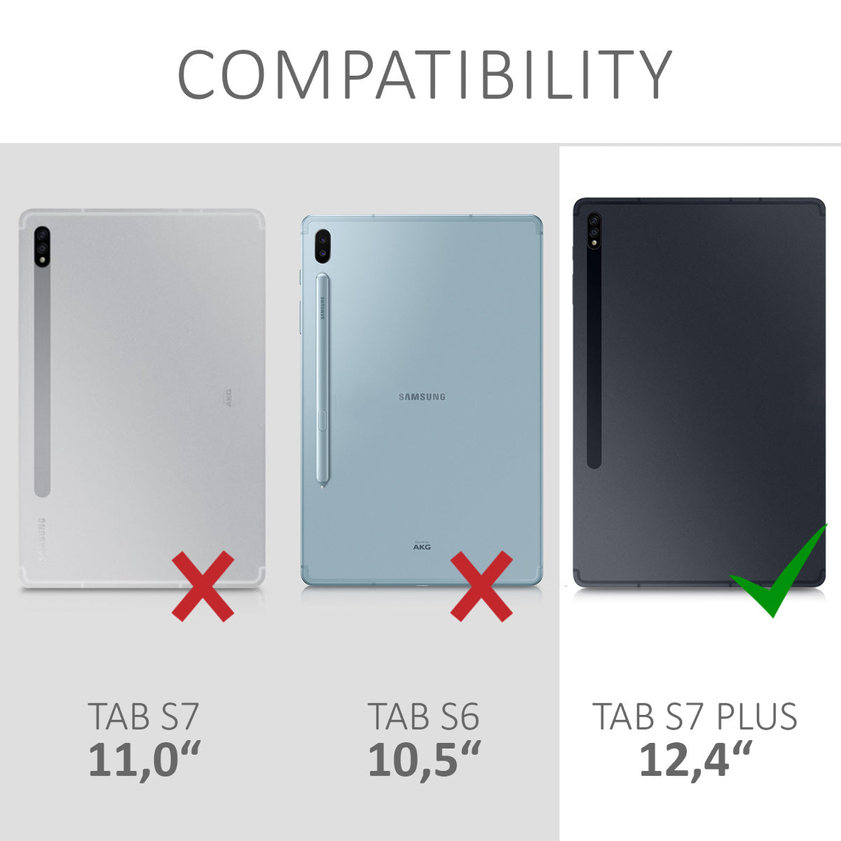 kwmobile Schutzfolie kompatibel mit Samsung Galaxy Tab S7 Plus / Tab S7 FE Folie Full Screen Tablet - Displayschutz