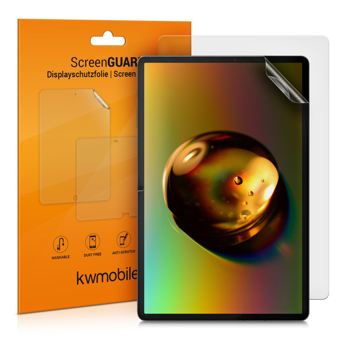 kwmobile 2x Tablet Schutzfolie kompatibel mit Samsung Galaxy Tab S7 Plus / Tab S7 FE Folie - Full Screen Protector - Tablet Displayfolie entspiegelt Transparent  
