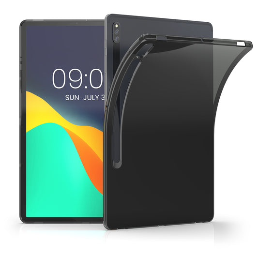 kwmobile Hülle kompatibel mit Samsung Galaxy Tab S8+ Plus / Galaxy Tab S7+ Plus Hülle - weiches Silikon Case transparent - Tablet Cover