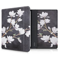 kwmobile Schutzhülle für Kobo Forma Hülle - eReader Flip Case mit Auto Sleep Funktion - Magnolien mit Taupe Weiß Dunkelgrau Taupe  [dsg02]