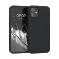 kwmobile Handyhülle für Apple iPhone 12 mini Hülle - TPU Case - Kabelloses Laden - Schutzhülle Cover in Schwarz matt Schwarz matt  