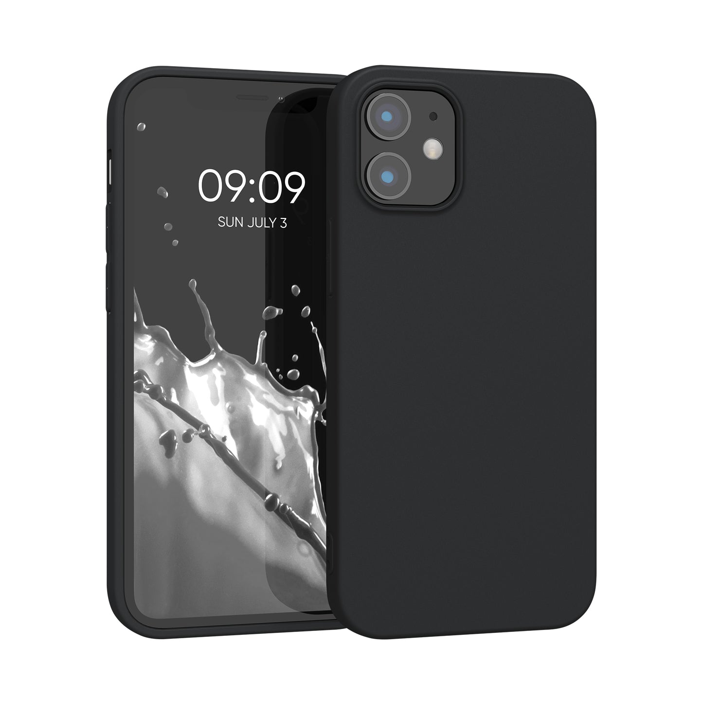 kwmobile Handyhülle für Apple iPhone 12 mini Hülle - TPU Case - Kabelloses Laden - Schutzhülle Cover in Schwarz matt Schwarz matt  
