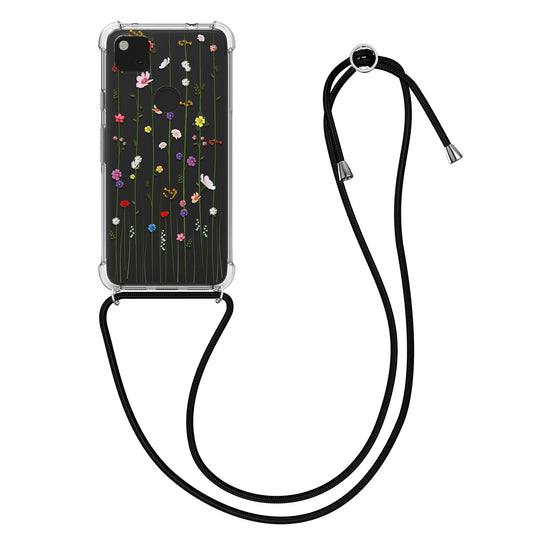 kwmobile Necklace Case kompatibel mit Google Pixel 4a Hülle - Silikon Cover mit Handykette