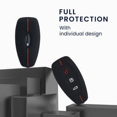 Ford 3-Tasten Autoschlüssel Keyless Go Silikon Schlüsselhülle Wabenmuster