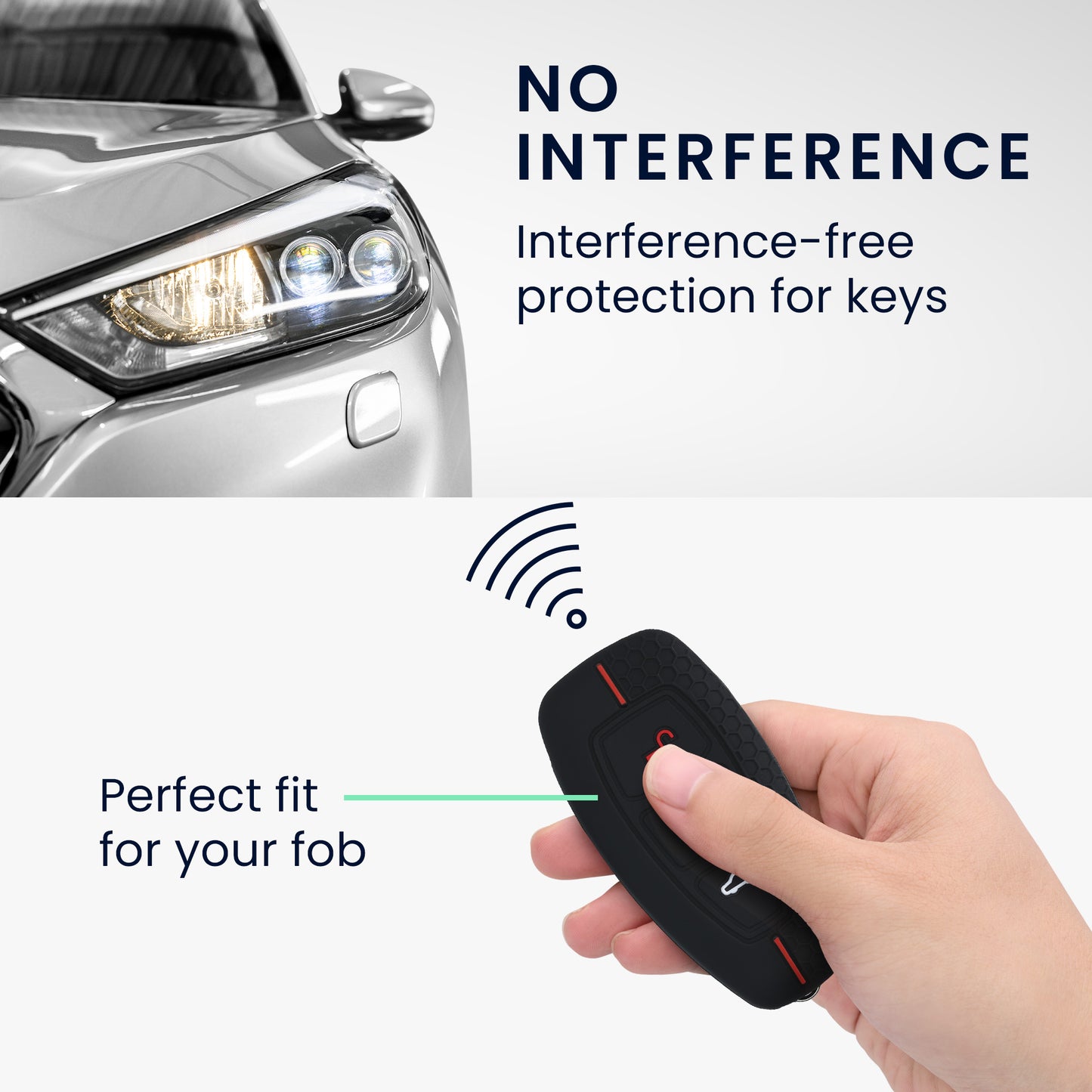kwmobile Schlüsselhülle für Ford 3-Tasten Autoschlüssel Keyless Go Hülle - Autoschlüssel Schlüssel Hülle