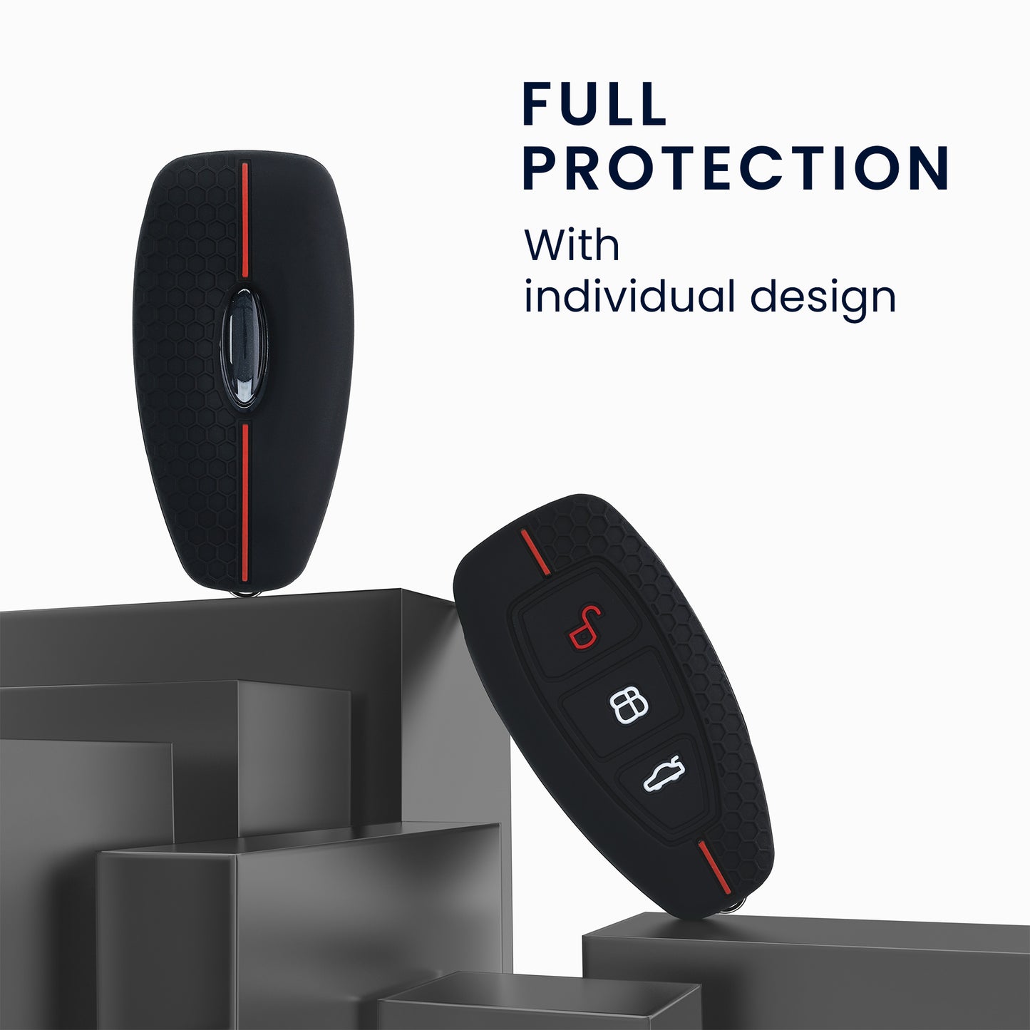 kwmobile Schlüsselhülle für Ford 3-Tasten Autoschlüssel Keyless Go Hülle - Autoschlüssel Schlüssel Hülle