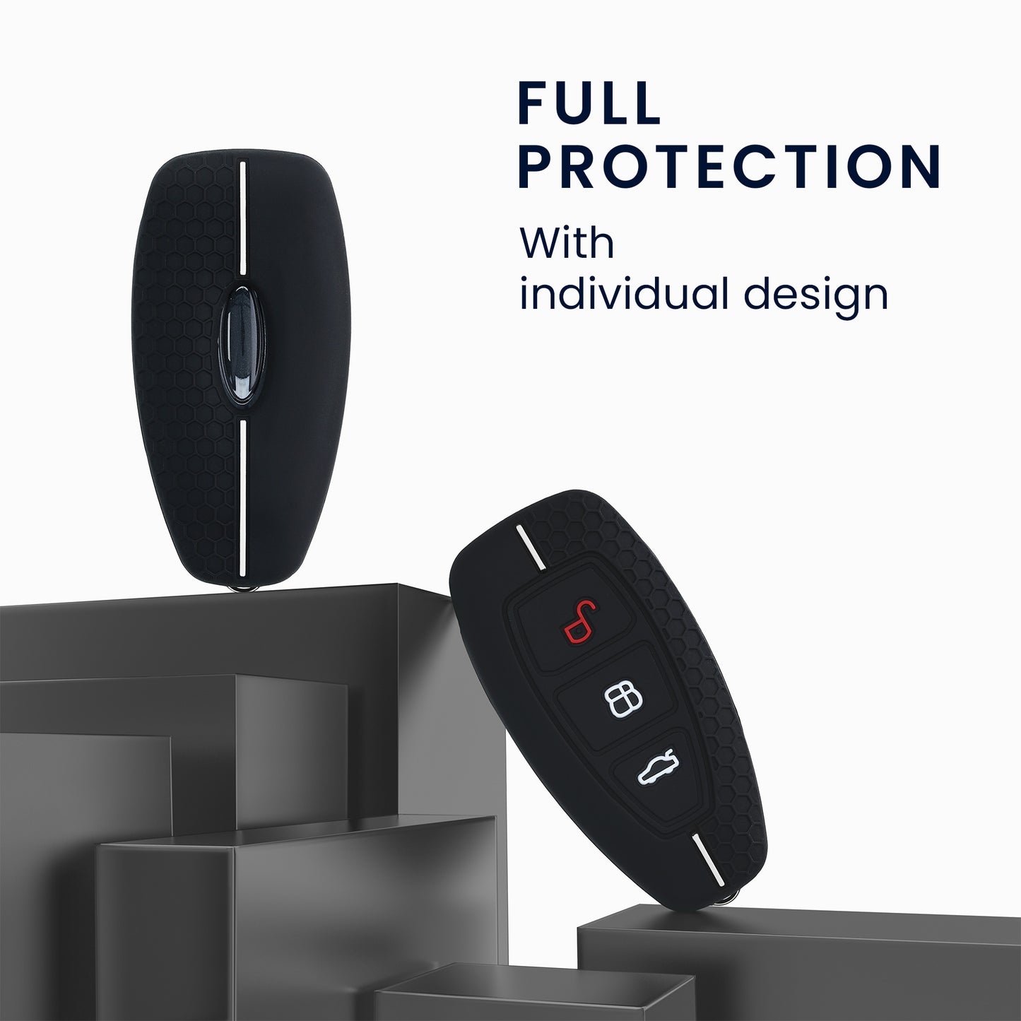 kwmobile Schlüsselhülle für Ford 3-Tasten Autoschlüssel Keyless Go Hülle - Autoschlüssel Schlüssel Hülle