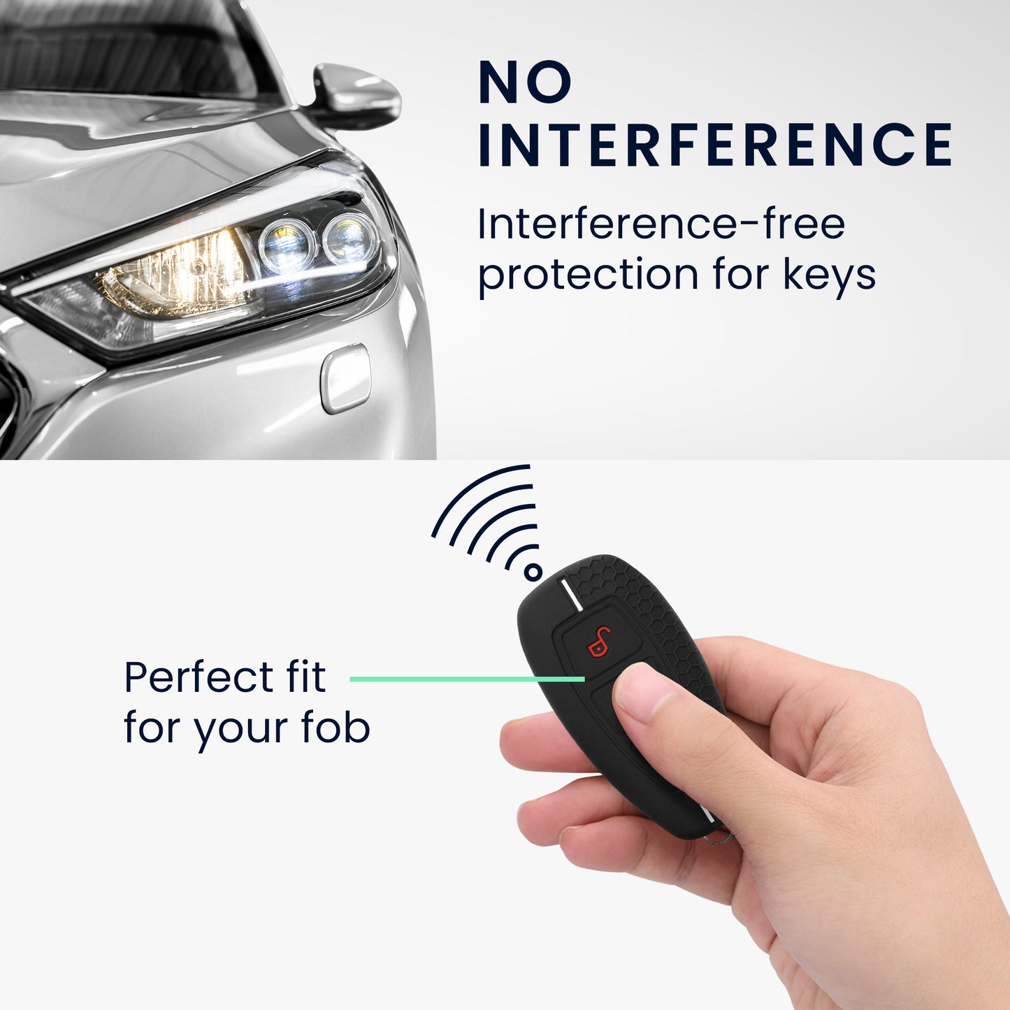 kwmobile Schlüsselhülle für Ford 3-Tasten Autoschlüssel Keyless Go Hülle - Autoschlüssel Schlüssel Hülle