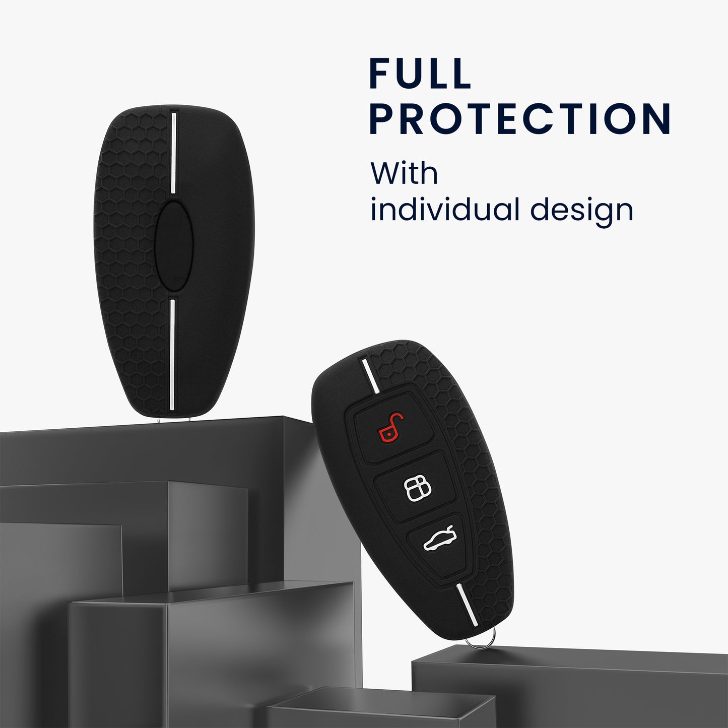 kwmobile Schlüsselhülle für Ford 3-Tasten Autoschlüssel Keyless Go Hülle - Autoschlüssel Schlüssel Hülle