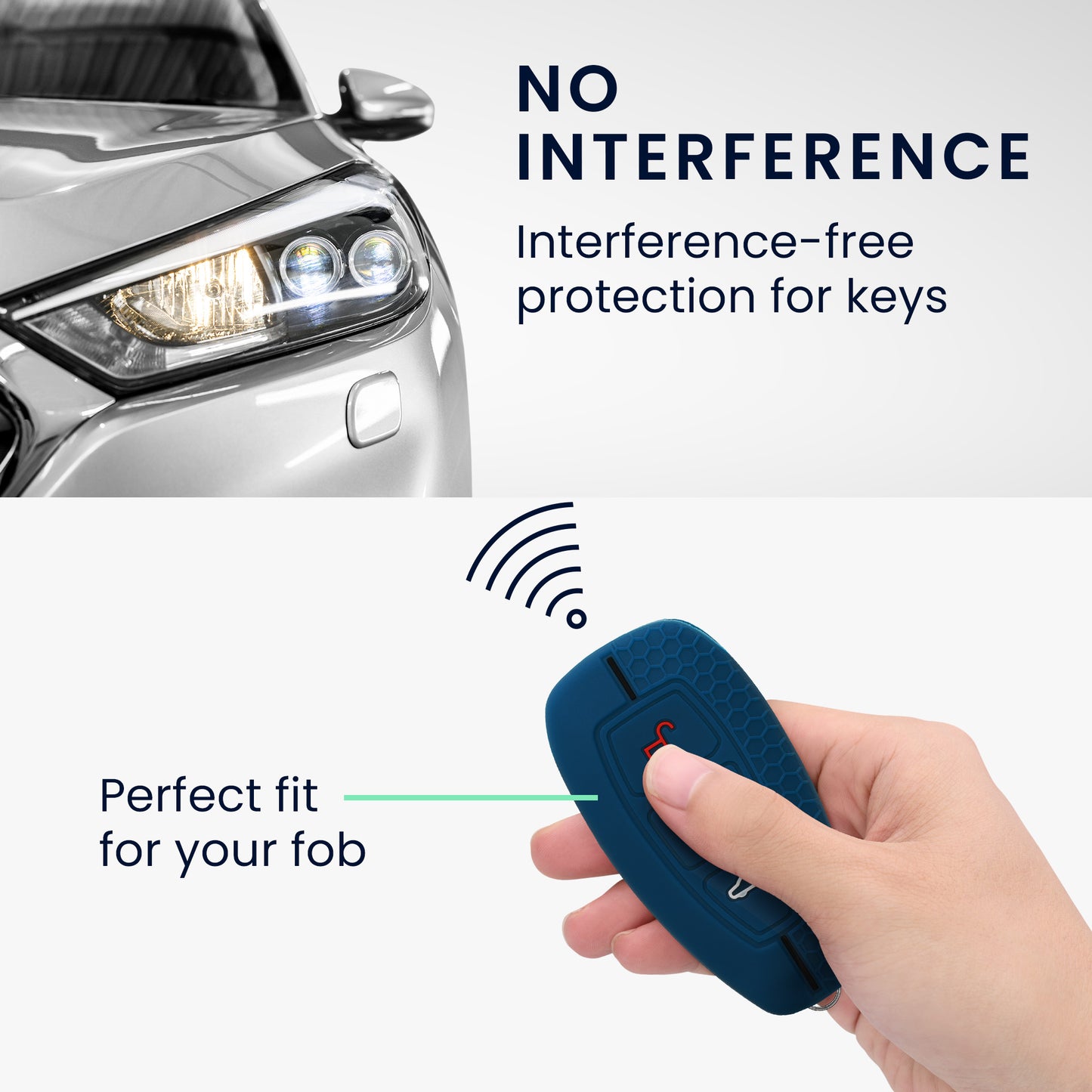 kwmobile Schlüsselhülle für Ford 3-Tasten Autoschlüssel Keyless Go Hülle - Autoschlüssel Schlüssel Hülle