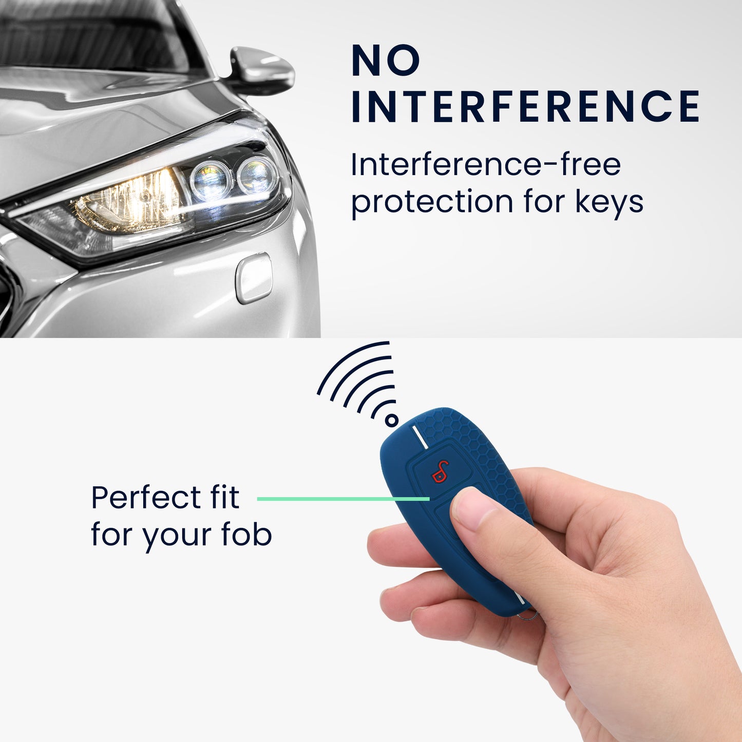 kwmobile Schlüsselhülle für Ford 3-Tasten Autoschlüssel Keyless Go Hülle - Autoschlüssel Schlüssel Hülle