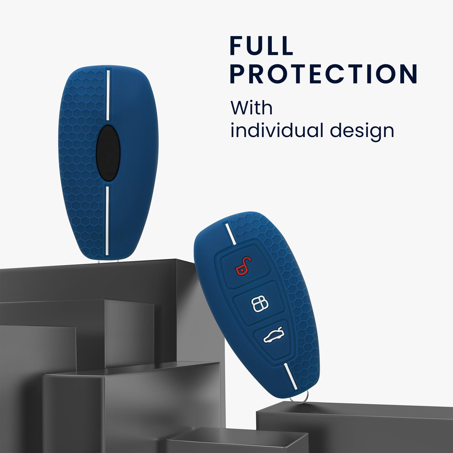 kwmobile Schlüsselhülle für Ford 3-Tasten Autoschlüssel Keyless Go Hülle - Autoschlüssel Schlüssel Hülle